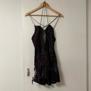 Black and Purple Strappy Gothic Dress